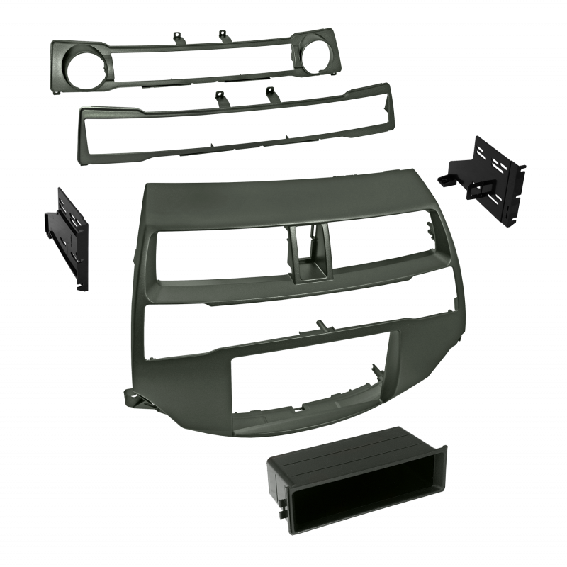Best Kits BKHONK852 2008-2012 Honda Accord & 2010-2012 Honda Crosstour Single ISO w/Pocket or Double Din - Gun Metallic