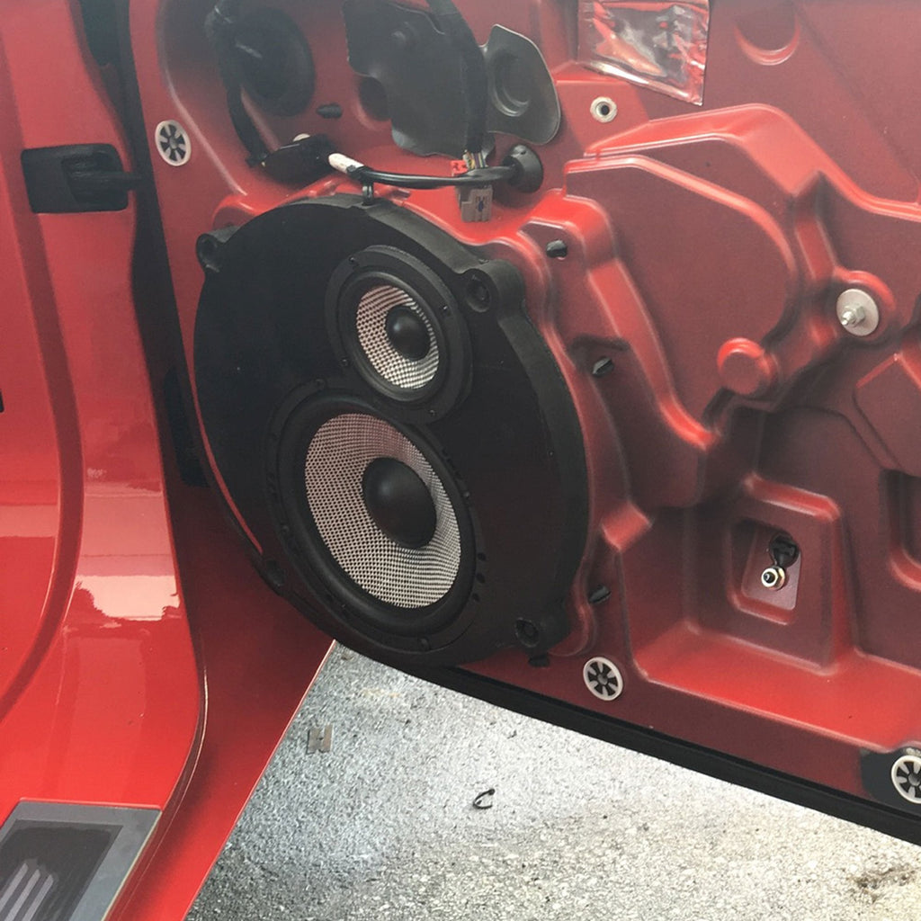 Custom 6.5-inch Mid-Bass Speaker Adapters - Compatible with 2005-2019 Chevrolet Corvette (C6 + C7) (Front Location - Pair) - 6.5-inch Mid-Bass