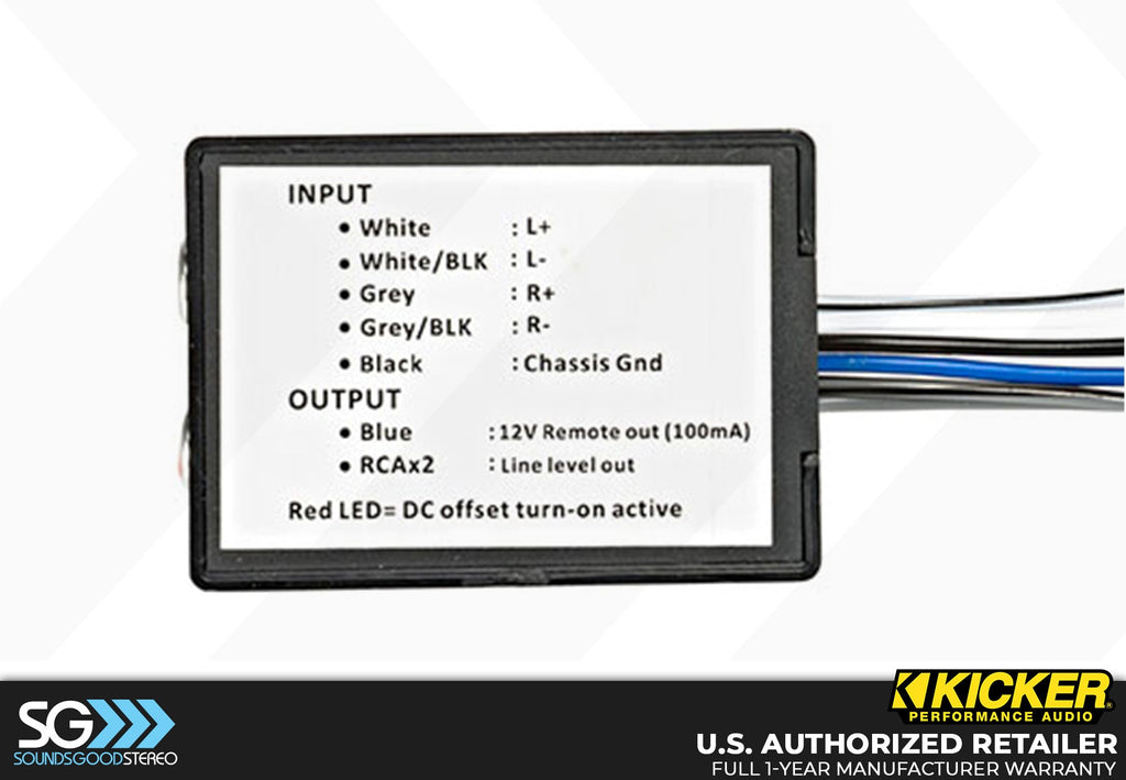 Kicker KISLOC2 Stereo Passive 2-channel Line-Output Converter (with remote turn-on wire)