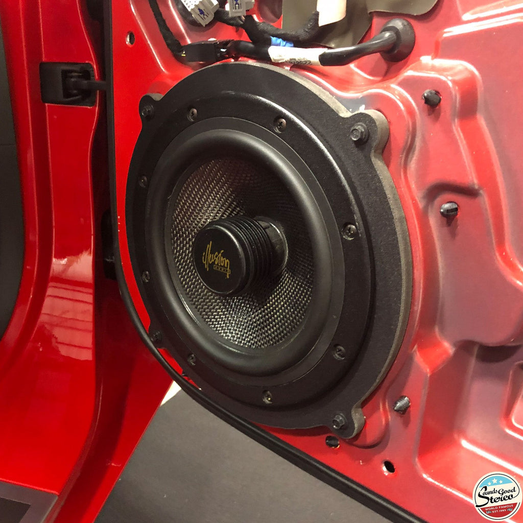 Custom 10-inch Mid-Bass Speaker Adapters - Compatible with 2005-2019 Chevrolet Corvette (C6 + C7) (Front Location - Pair) - 10-inch Mid-Bass/Subwoofer