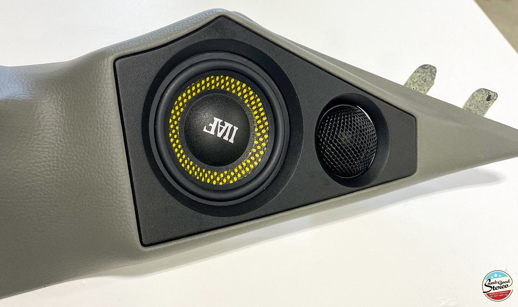 2015+ Ford F-Series & Expedition Max Custom Made 3-Way Component Speaker A-Pillars - Ebony (Black),Open Speaker Design