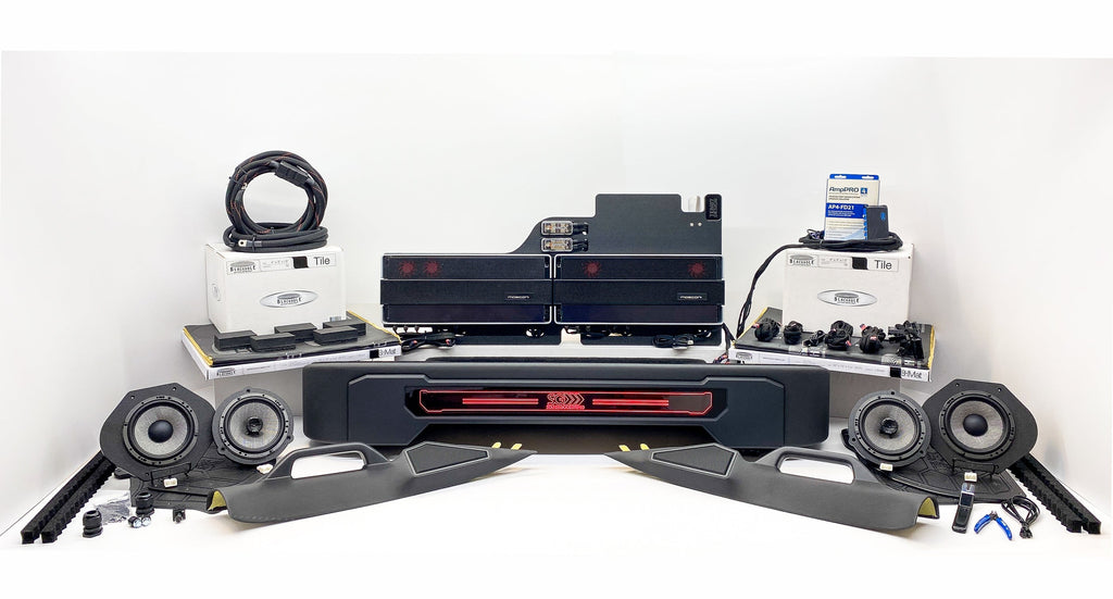 Plug & Play Ford SuperCab Sony Amplified F-Series Stereo Upgrade Package - Focal Access 3-Way Active - Mosconi Pro Class - Focal Access,Two 10-inch Focal Flax EVO Sealed,3-Way Active
