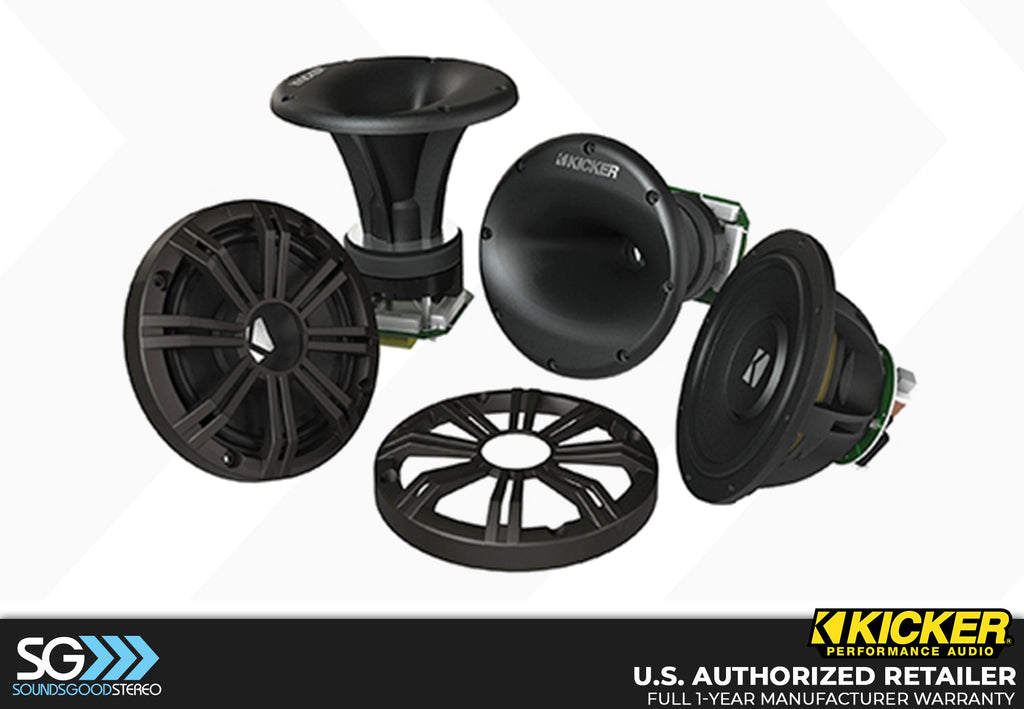 Kicker 41KMS674C 6.75-Inch (165mm) High-Efficiency Marine Component 4Ω Tower System