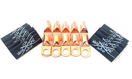 Sky High Car Audio (10) 4-Gauge Copper Ring Terminals 3/8