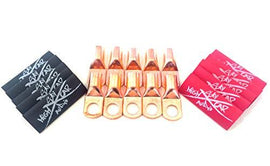 Sky High Car Audio (10) 4-Gauge Copper Ring Terminals 3/8