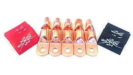 Sky High Car Audio (10) 1/0-Gauge Copper Ring Terminals 3/8