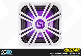 Kicker 11L710GLW LED 10-inch White Subwoofer Grille for Square Subwoofer 11S10L7 or 44L7S10
