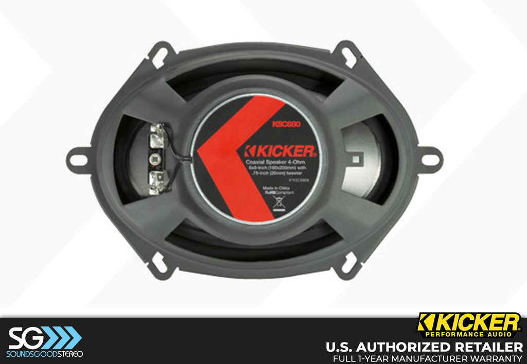 Kicker KSC680 KS Series 6x8-inch 2-way Coaxial Speaker Kit