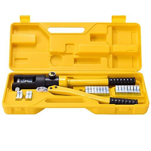 Goplus 16 Ton Hydraulic Wire Crimper Battery Cable Lug Terminal Crimping Tool w/ 11 Dies - Sounds Good Stereo Online