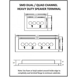 SMD 2 Channel Heavy Duty Speaker Terminal (Grade 8) (3/4
