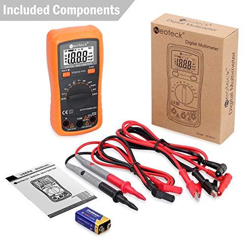 Neoteck Auto Ranging Digital Multimeter AC/DC Voltage Current Ohm Capacitance Frequency Diode Transistor Audible Continuity, Multi Tester with Backlit LCD - Sounds Good Stereo Online