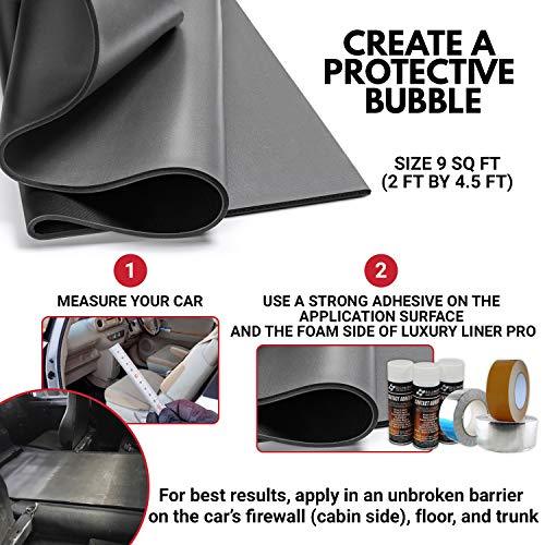Second Skin Luxury Liner Pro - Mass Loaded Vinyl Soundproofing for Cars, MLV Sound Barrier with Closed Cell Foam (1 Sheet) - Sounds Good Stereo Online