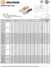 Load image into Gallery viewer, SELTERM Stud UL Marine Grade Tinned Copper Ring Terminal Lugs (8 AWG - 4/0 AWG) - Sounds Good Stereo Online
