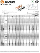 Load image into Gallery viewer, SELTERM Stud UL Marine Grade Tinned Copper Ring Terminal Lugs (8 AWG - 4/0 AWG) - Sounds Good Stereo Online