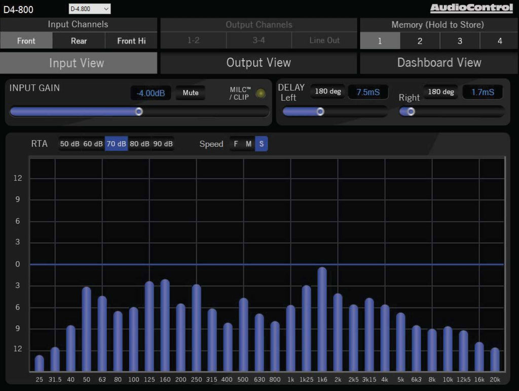 AudioControl D-6.1200 6 / 5 / 4 / 3 Channel Amp with Matrix DSP