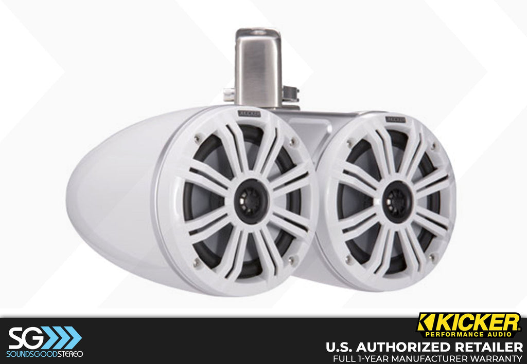 Kicker 45KMTDC65/45KMTDC65W Coaxial Tower System Speakers - White