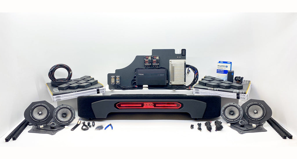 Plug & Play Ford SuperCrew Sony Amplified F-Series Stereo Upgrade Package- Focal Access 2-Way Passive - Focal FPX - Focal Access,Two 10-inch Focal Flax EVO Sealed,2-Way Passive