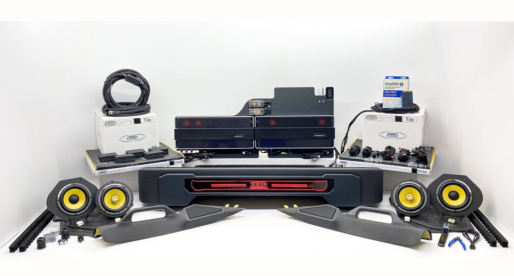 Plug & Play Ford SuperCrew Sony Amplified F-Series Stereo Upgrade Package - Focal K2 Power 3-Way Active - Mosconi Pro Class - Focal K2 Power,Four 10-inch Focal Flax EVO Sealed,3-Way Active