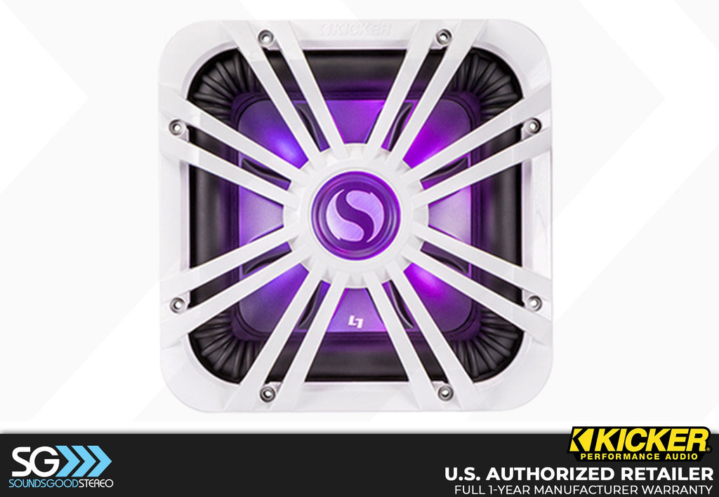 Kicker 11L712GLW LED 12-inch White Subwoofer Grille for Square Subwoofer 11S12L7 or 44L7S12