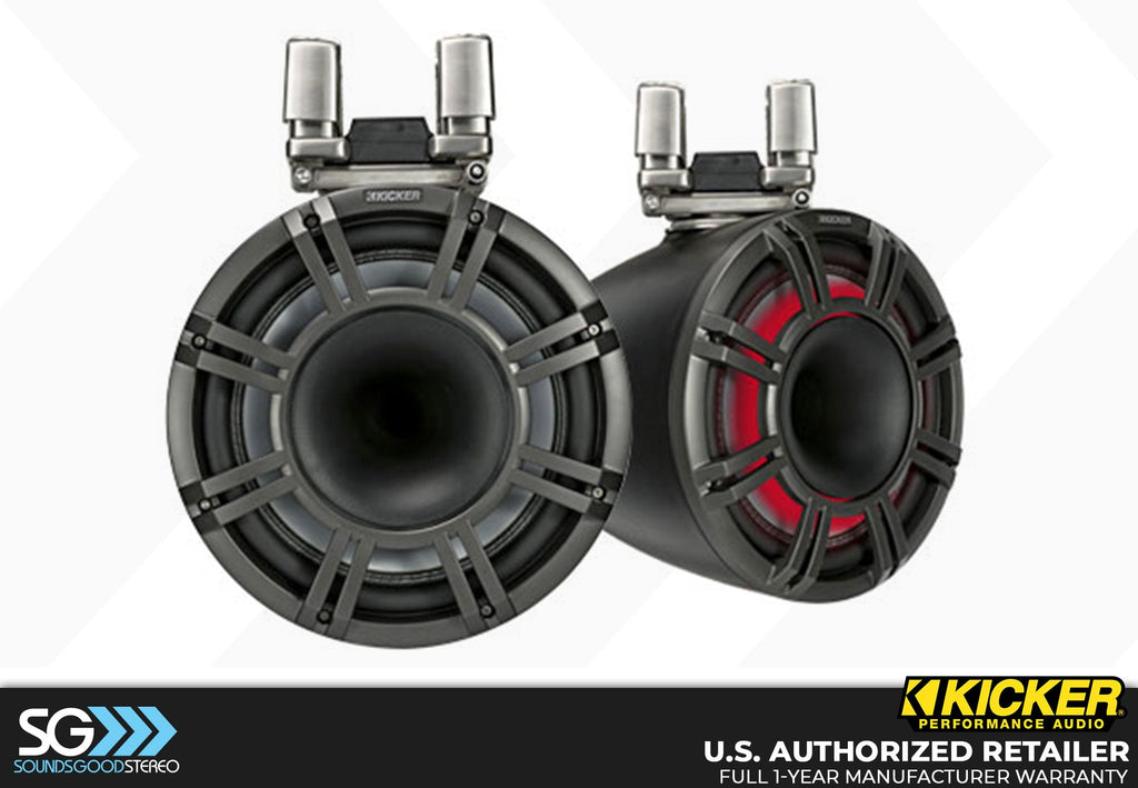 Kicker 44KMTC114/44KMTC114W HLCD Marine 11-inch Tower Horn Loaded Speaker System - CHARCOAL