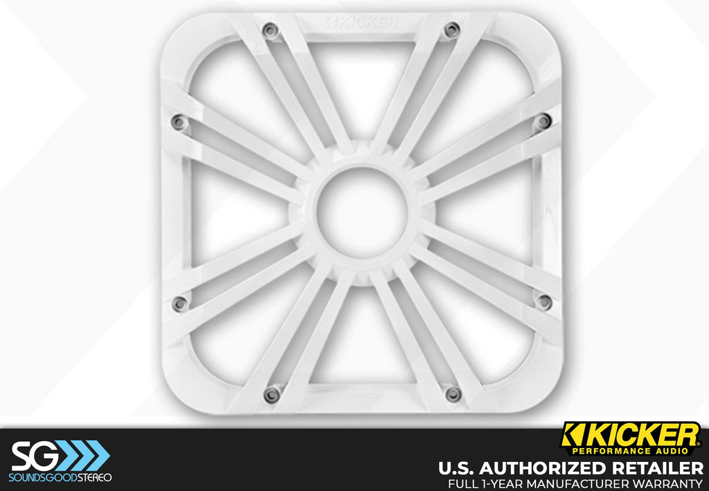 Kicker 11L710GLW LED 10-inch White Subwoofer Grille for Square Subwoofer 11S10L7 or 44L7S10
