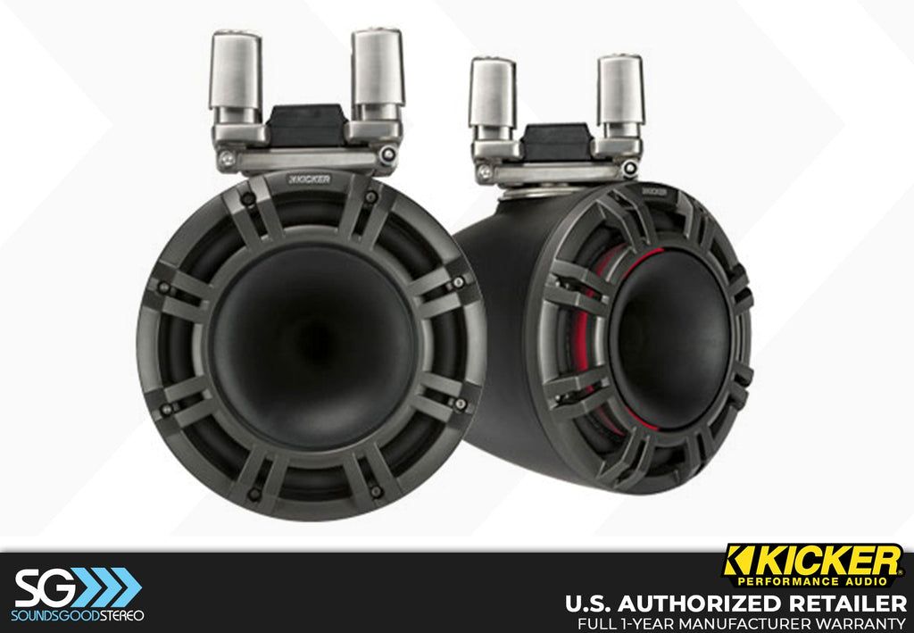 Kicker 44KMTC94/44KMTC94W HLCD Marine 9-inch Tower Horn Loaded Speaker System - CHARCOAL