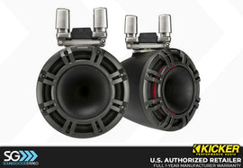 Kicker 44KMTC94/44KMTC94W HLCD Marine 9-inch Tower Horn Loaded Speaker System - CHARCOAL