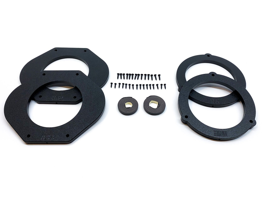 Custom Speaker Adapters -Front 6.5-inch + Rear 6.5-inch - Adapters Only - Compatible with 2015-2021 Ford F-Series Truck - Adapters Only,Front 6.5-inch + 6.5-inch Rear