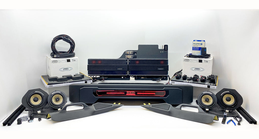 Plug & Play Ford SuperCrew Sony Amplified F-Series Stereo Upgrade Package - Focal Flax EVO 3-Way Active - Mosconi Pro Class - Focal Flax EVO,Two 10-inch Focal Utopia M Sealed,3-Way Active