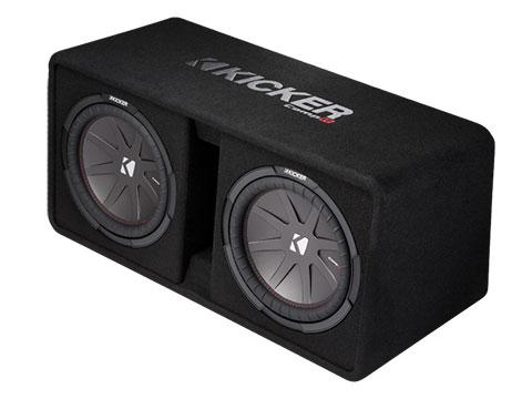 Kicker 43DCWR122 CompR Dual 12-inch (30cm) Subwoofers in Vented Enclosure, 2-Ohm, 1000W