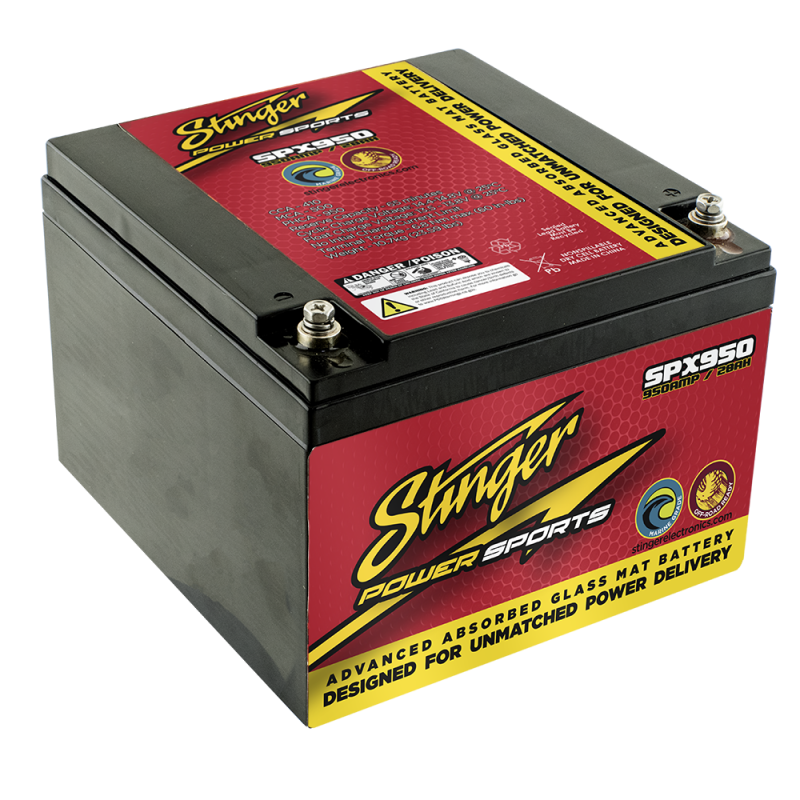 Stinger SPX950 SPP Series Vibration Resistant Powersports 12-Volt 1900w AGM Dry Cell Battery - Sounds Good Stereo Online