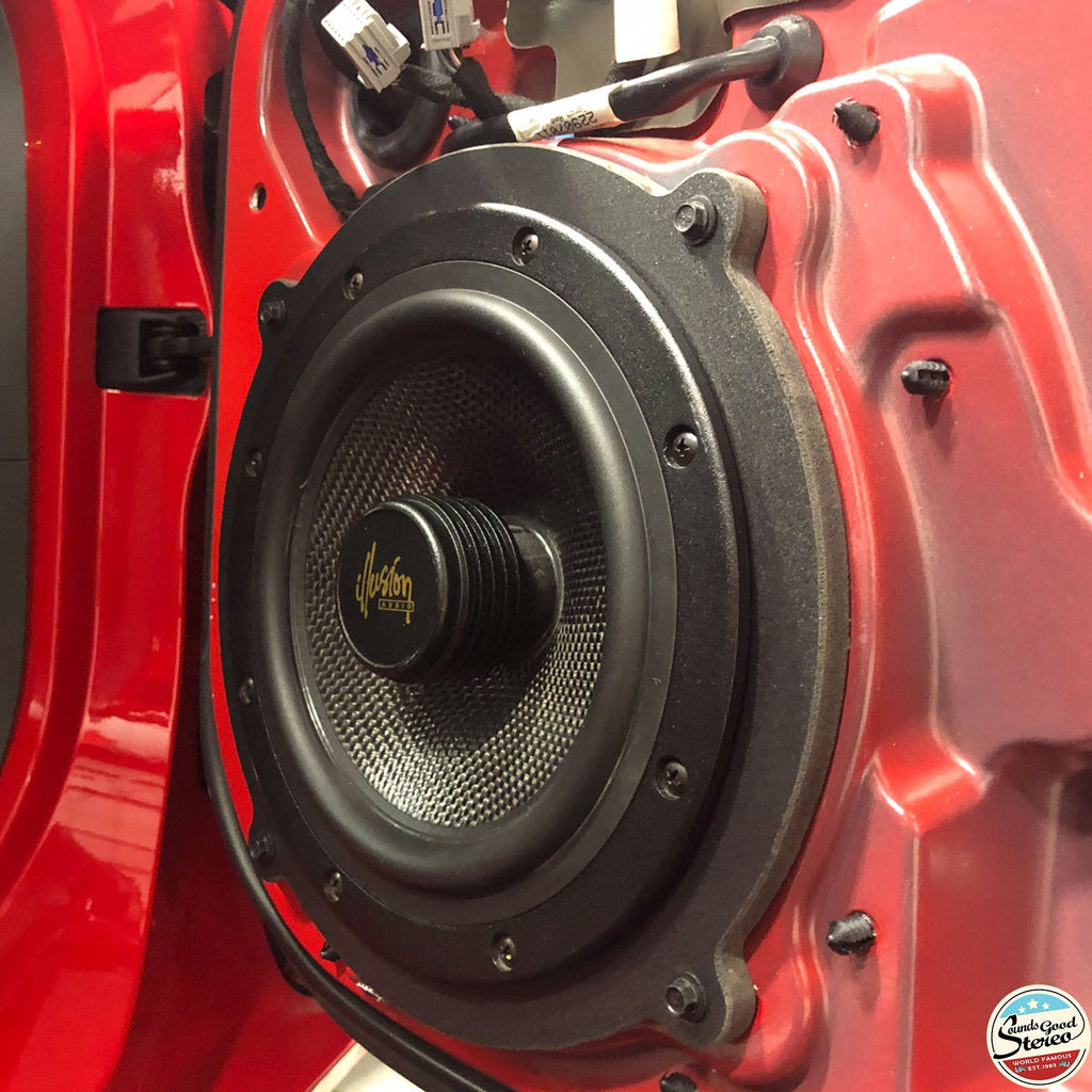 Custom 10-inch Mid-Bass Speaker Adapters - Compatible with 2005-2019 Chevrolet Corvette (C6 + C7) (Front Location - Pair) - 10-inch Mid-Bass/Subwoofer