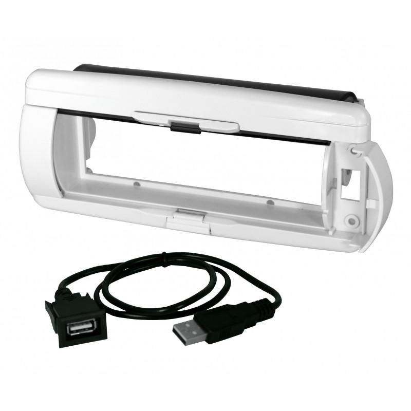 Best Kits BKMCK2000 Retracting Marine Radio Cover 1960-2006 Marine Boats Single Din - Black