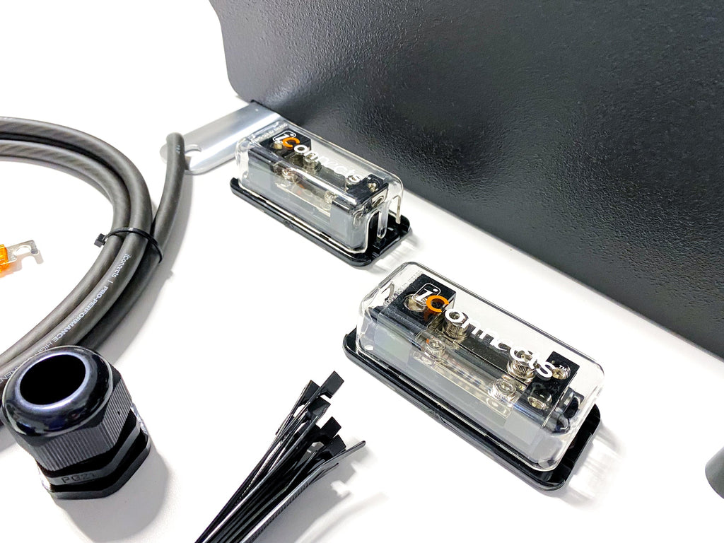 Dual Amplifier Bundle for 2015+ Ford F-Series Trucks (1/0 Wiring + Distribution + Custom Rack)