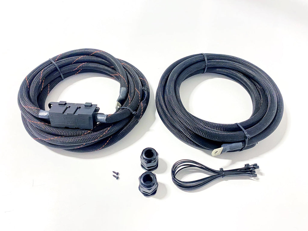 Full Length Power and Ground Power Cable Kit (Designed for 2015+ Vehicles) - 1/0-Gauge