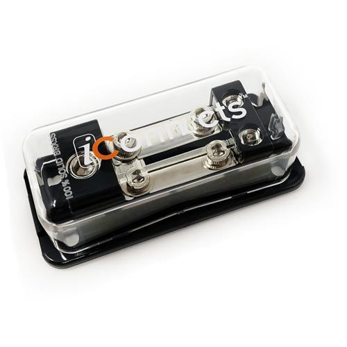 iConnects PRO Ground Distribution Block with One 1/0-AWG Input and Two 4-AWG Outputs