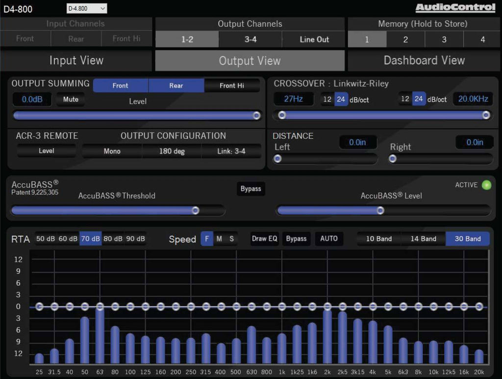 AudioControl D-6.1200 6 / 5 / 4 / 3 Channel Amp with Matrix DSP