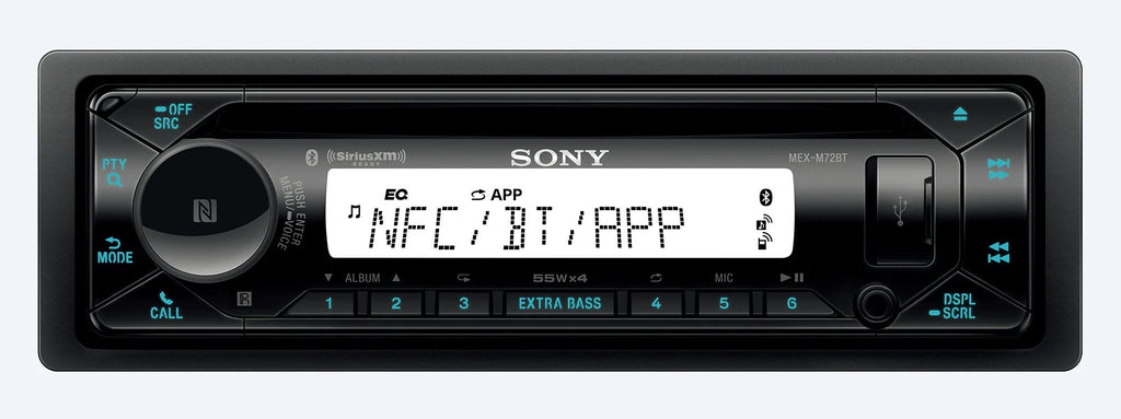 Sony Marine MEX-M72BT CD Receiver with Bluetooth, NFC, Dual USB, Pandora, SXM Ready