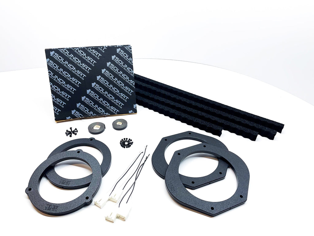 Custom Speaker Adapters -Front 8-inch + Rear 6.5-inch - Complete Kit - Compatible with 2015-2021 Ford F-Series Truck - Complete Kit,Front 8-inch + 6.5-Inch Rear