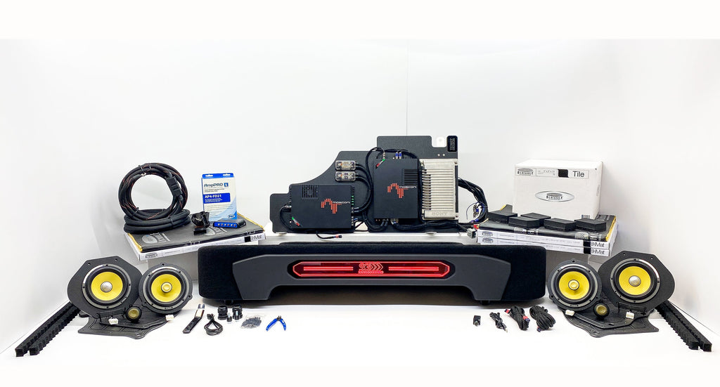 Plug & Play Ford SuperCab Sony Amplified F-Series Stereo Upgrade Package - Focal K2 Power 2-Way Active - Mosconi One Class - Focal K2 Power,One 10-inch Focal K2 Power Vented,2-Way Active