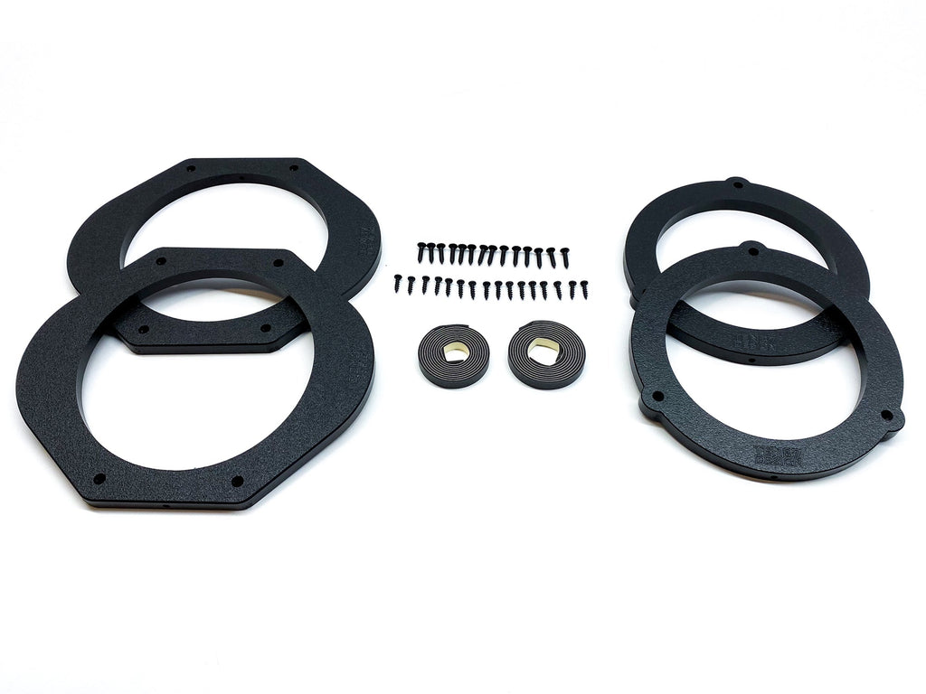 Custom Speaker Adapters -Front 8-inch + Rear 6.5-inch - Adapters Only - Compatible with 2015-2021 Ford F-Series Truck - Adapters Only,Front 8-inch + 6.5-Inch Rear