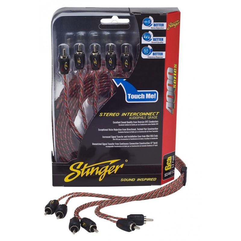 Stinger SI4612 4000 Series 12ft/3.7m 6-channel Directional Balanced Twisted Pair Interconnects